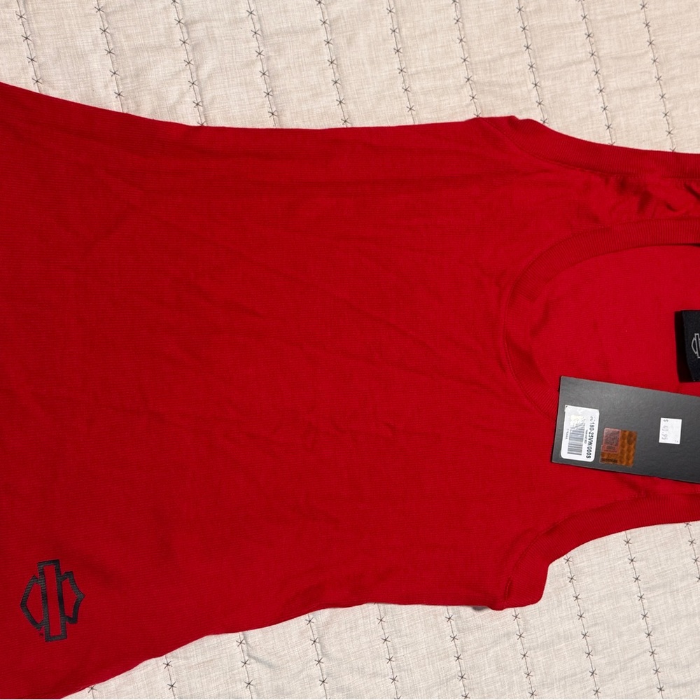 Red Sleeveless Top with Logo
